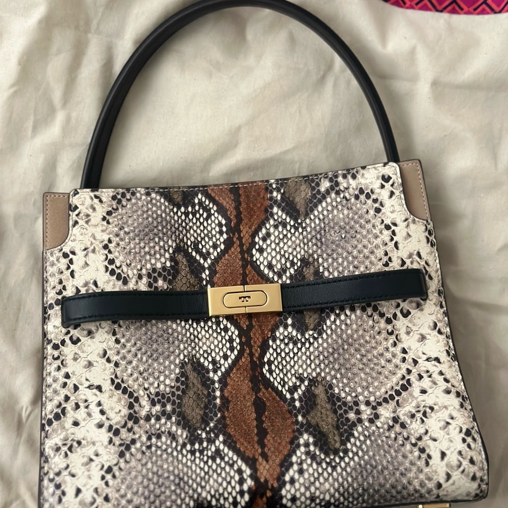 Tory Burch Lee Radziwill Exotic Small Double Bag